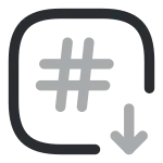 Hashtag Down SVG Icon